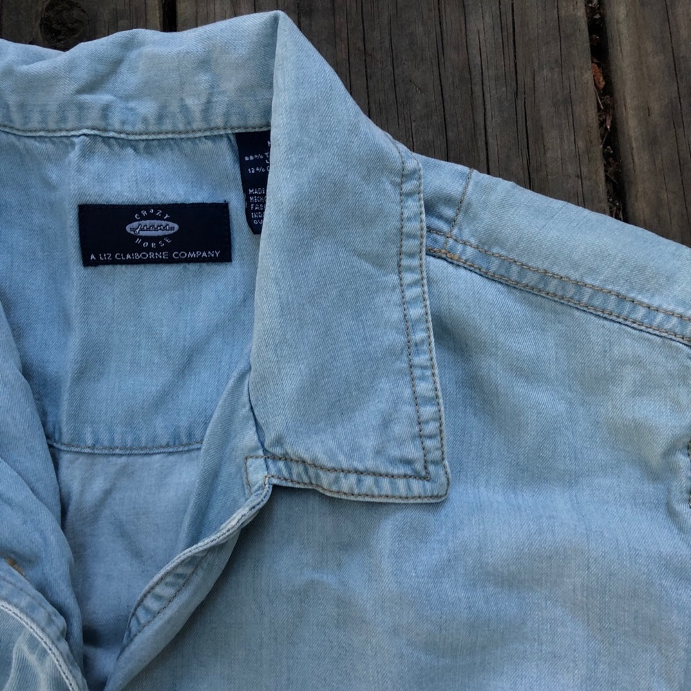 vintage liz claiborne denim short sleeve top